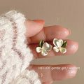 Fresh White Gardenia Flower Stud Earrings