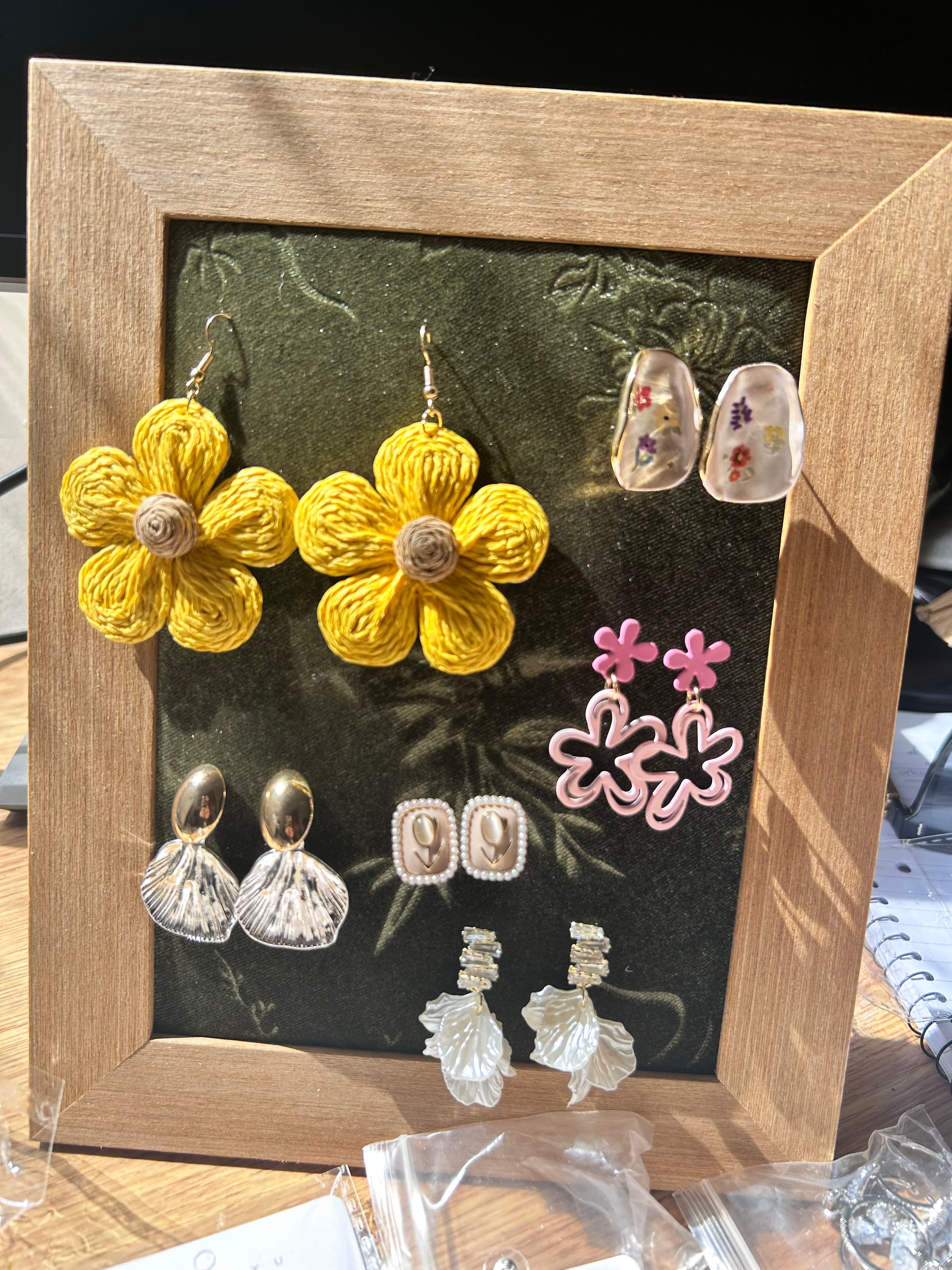 Cute Pink Hollow Layered Flower Drop Stud Earrings