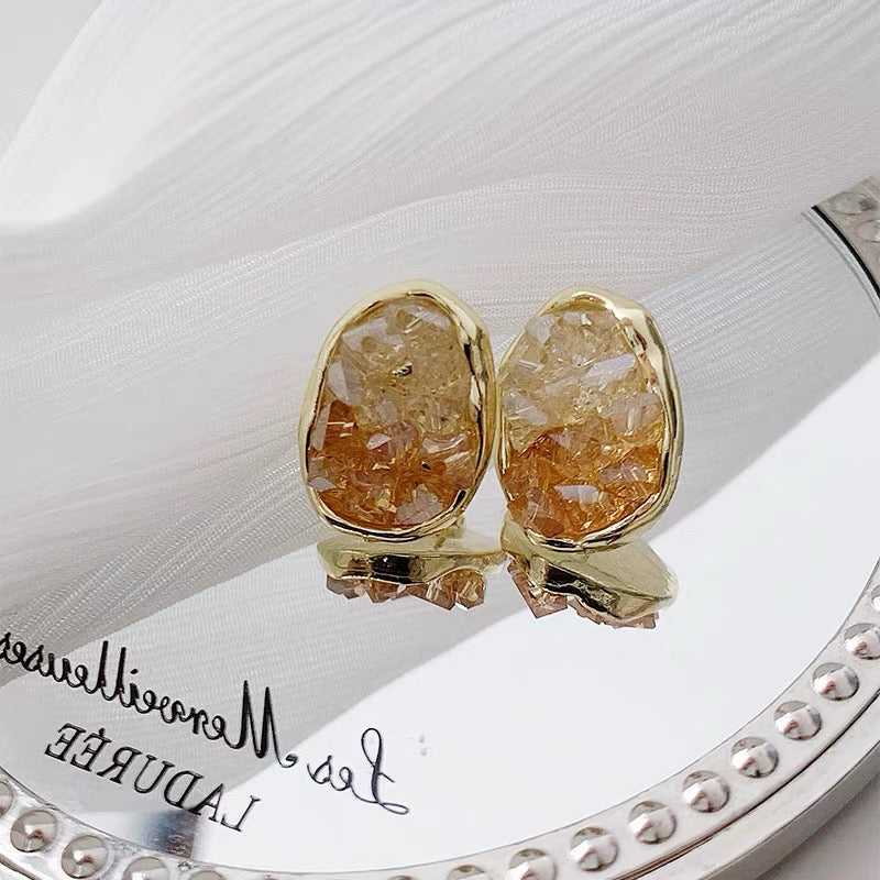 Champagne color earrings