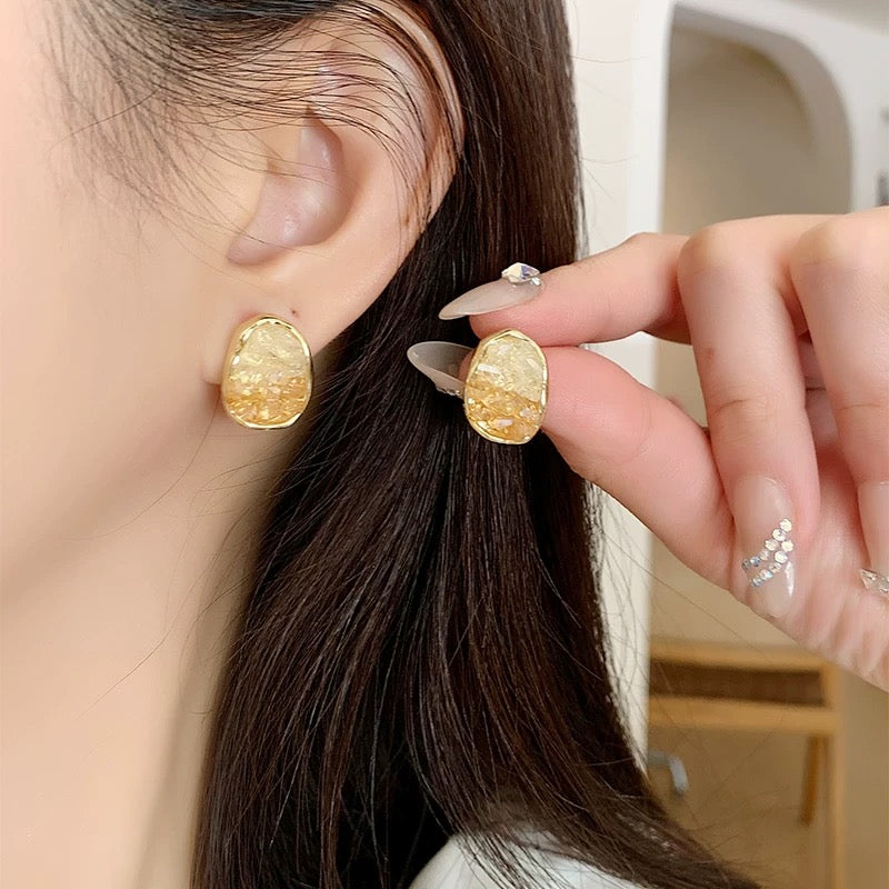 Champagne color earrings