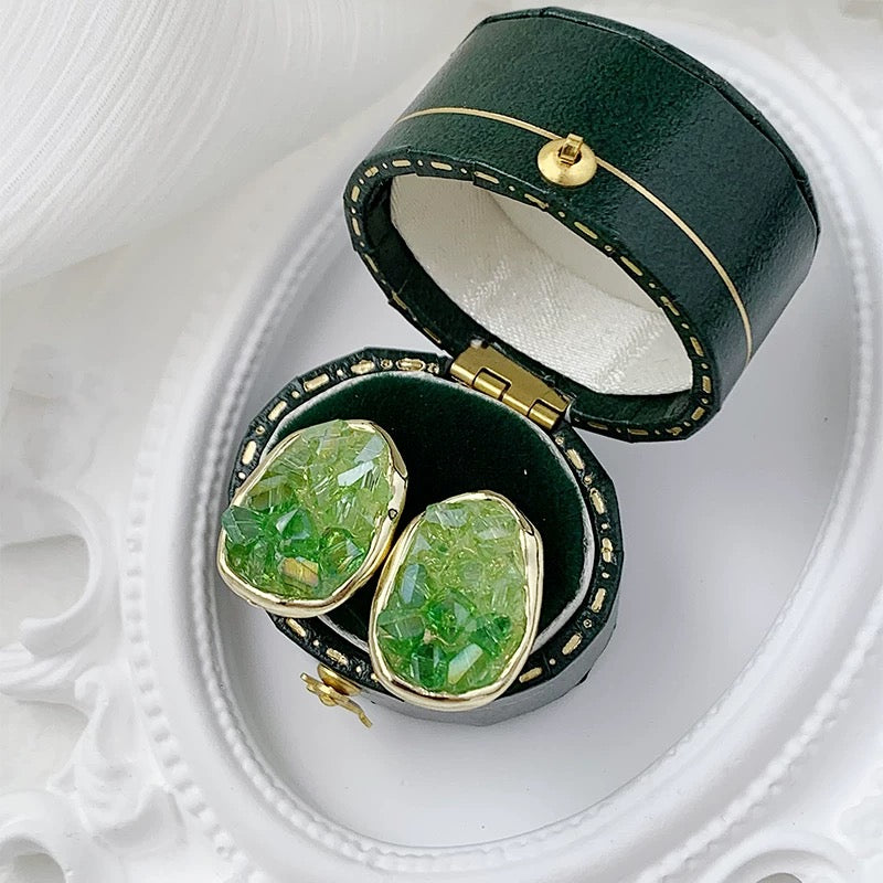 Green jewelry earrings