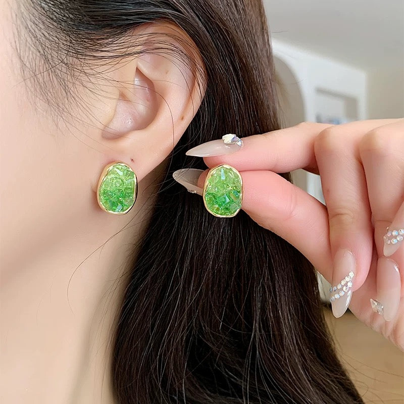 Green jewelry earrings