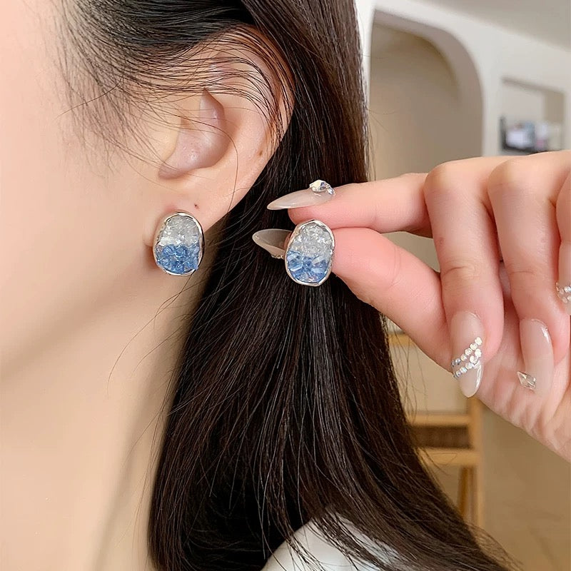 Blue faded color earring