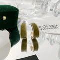 Green round earrings