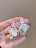 White flower earrings