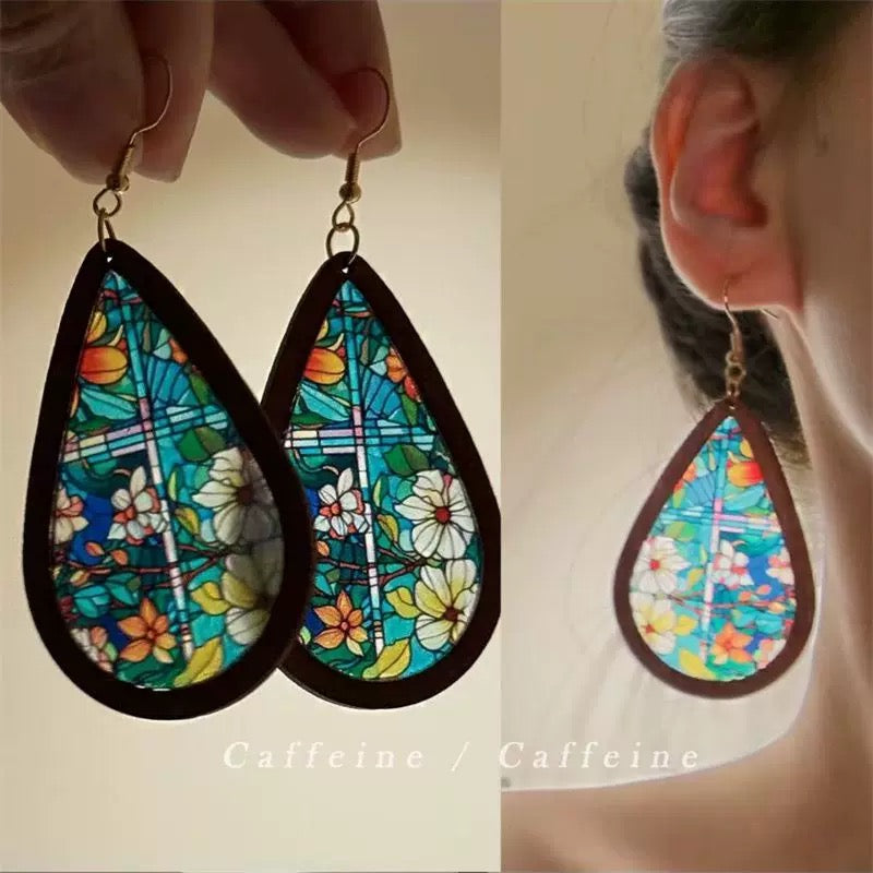 Glass window earring